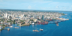 Vista aérea do porto de Manaus